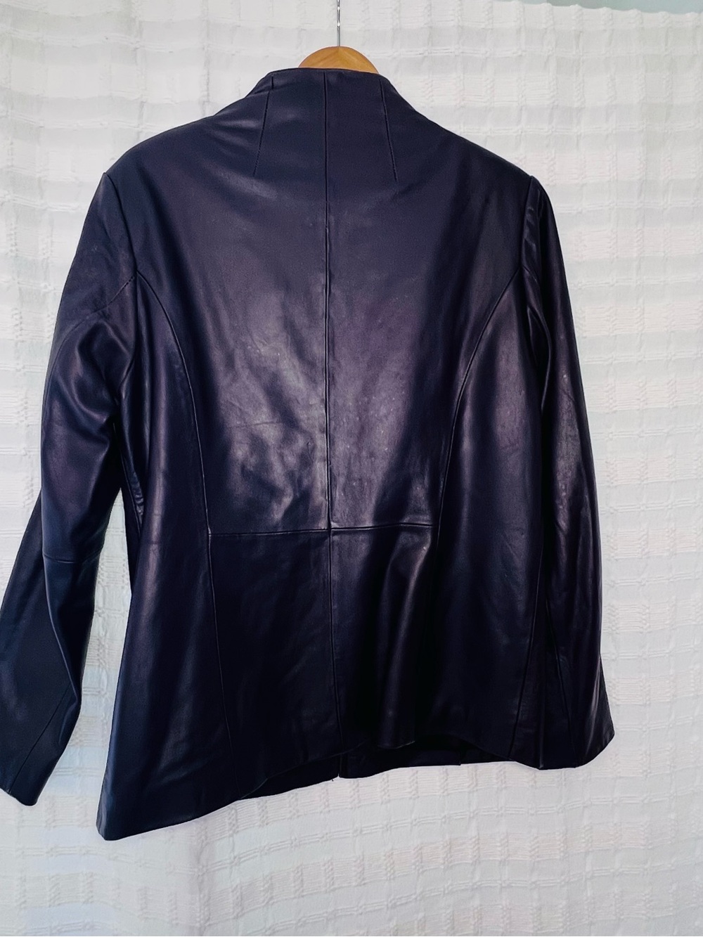 Coldwater Creek Women's Plum Leather Zip Jacket - Picture 6 of 11